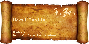 Horti Zsófia névjegykártya